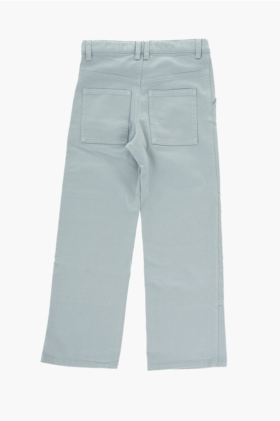 Cotton Twill Jeans with Logo-Button