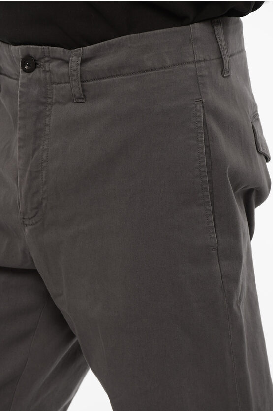 Cotton Twill Pants with Hidden Closure