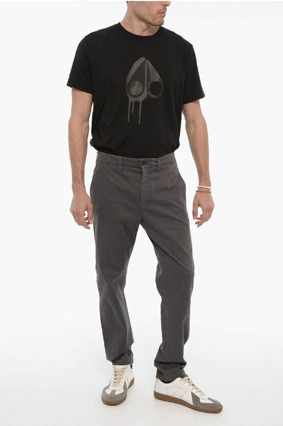 Cotton Twill Pants with Hidden Closure