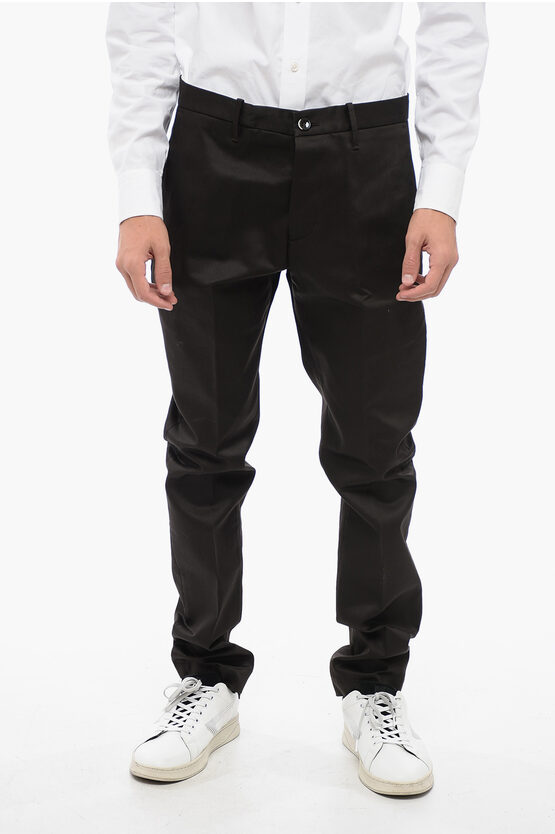 Shop Nine In The Morning Cotton Twill Pants With Hidden Closure