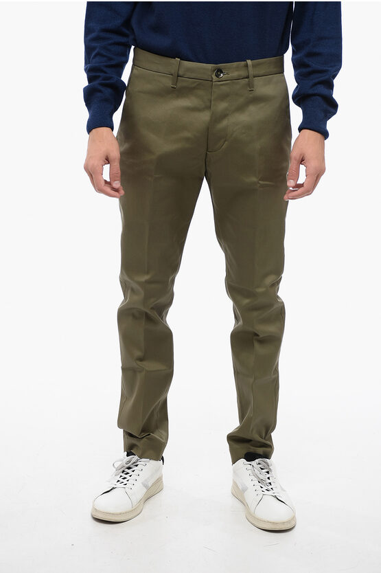 Shop Nine In The Morning Cotton Twill Pants With Hidden Closure