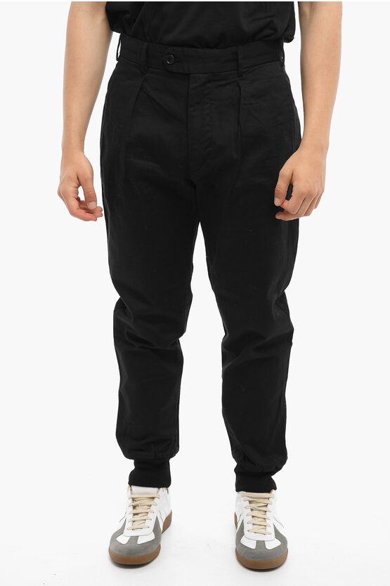 Engineered Garments Cotton Twill Sunset Single Pleat Trousers In Black