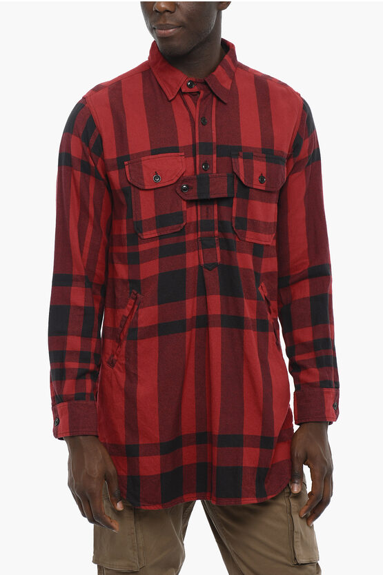 Engineered Garments Cotton-twill Tartan Shirt In Red