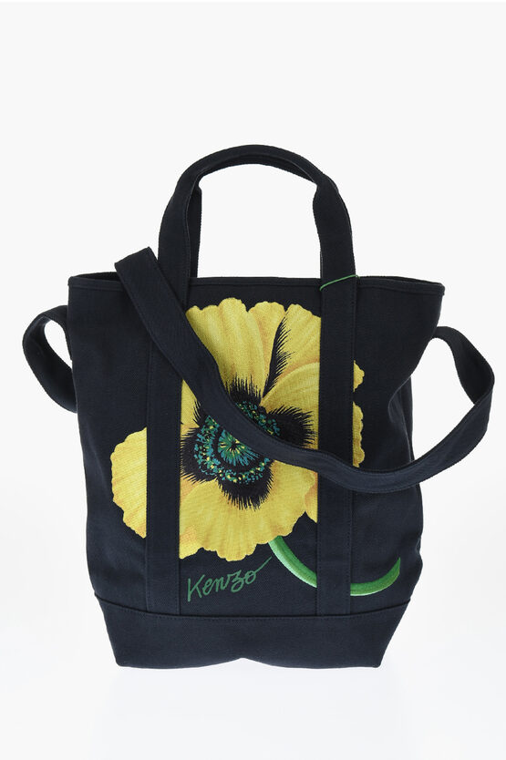 Kenzo Cotton Twill Tote Bag With Maxi Embroidery