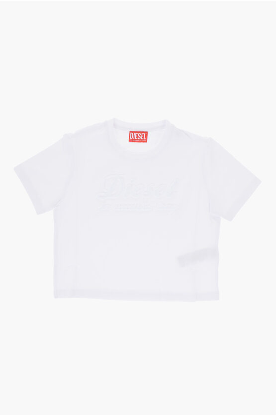 Diesel Cotton Tyfrifsl Crew-neck T-shirt With Velvet Logo