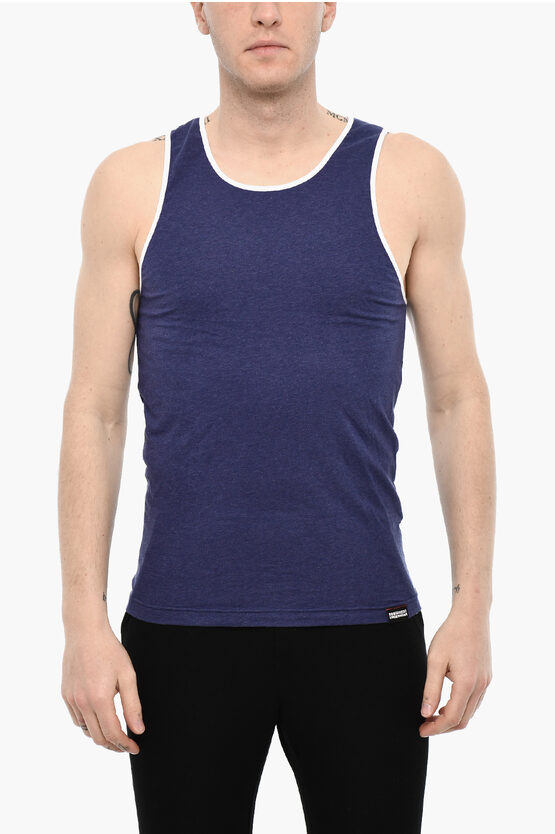 Dsquared2 Cotton Underwear Tank Top With Contrasting Trim