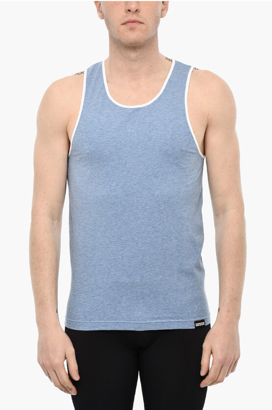 Dsquared2 Cotton Underwear Tank Top With Contrasting Trim
