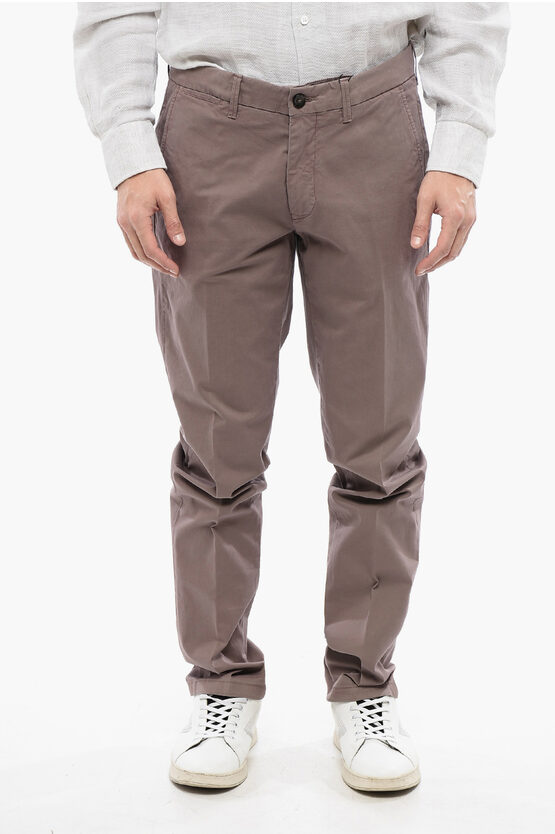 Corneliani Id Stretch Cotton M Alga 426 5-pocket Pants With Belt Loops