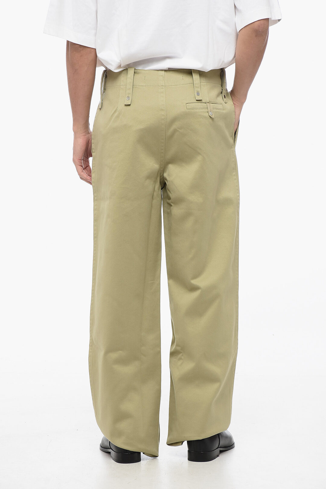 Burberry Cotton Wide Leg Pants with Belt Loops men - Glamood