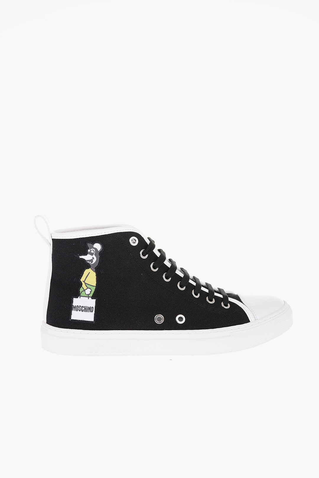 Moschino COUTURE! Canvas High Top Sneakers with Side Embroidery men