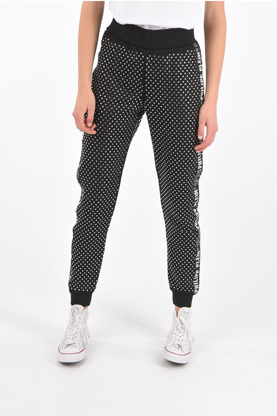 Shop Philipp Plein Couture Crystal All Over Jogger Pants