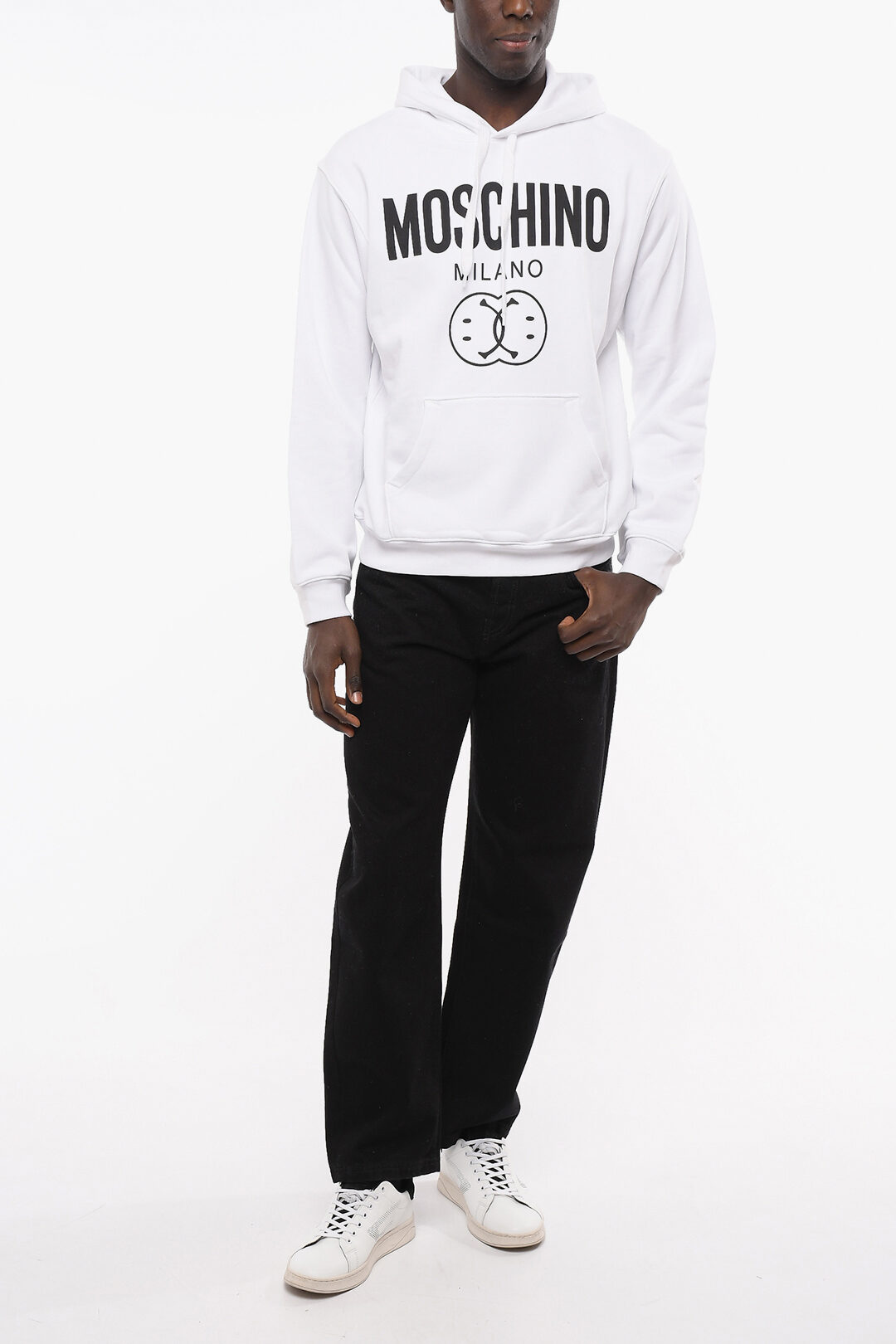 Moschino COUTURE! Felpa Hoodie SMILE in Cotone Organico uomo