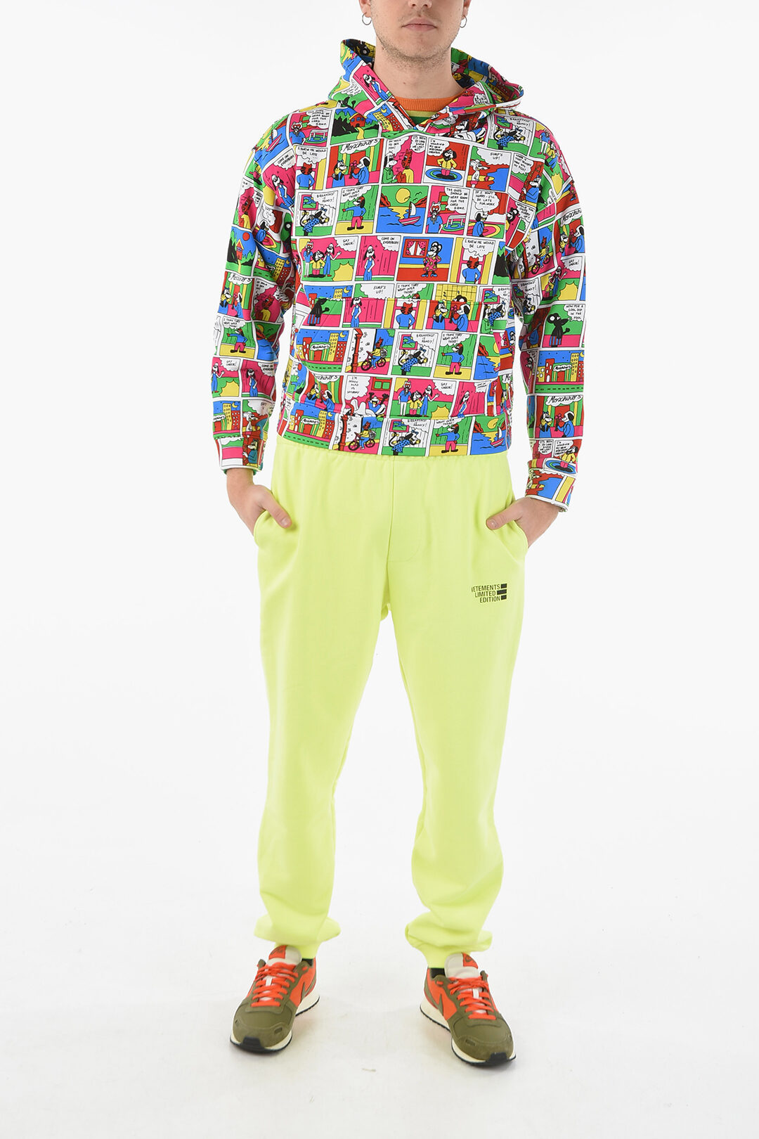 Moschino COUTURE! Felpa in Cotone COMICS con Cappuccio uomo