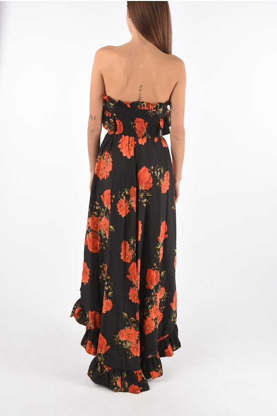 COUTURE floral-print silk APPEAL sweetheart neckline strapless dress