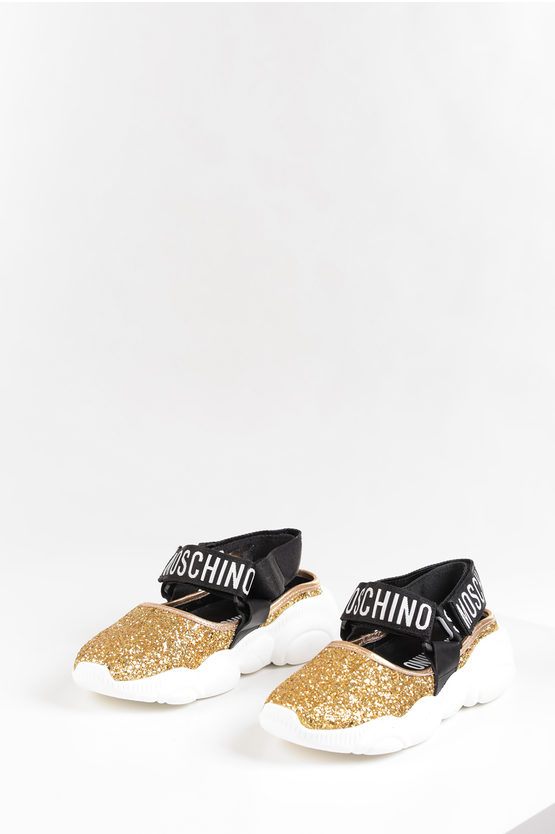 Moschino Couture! Glittery Sandals In Gold