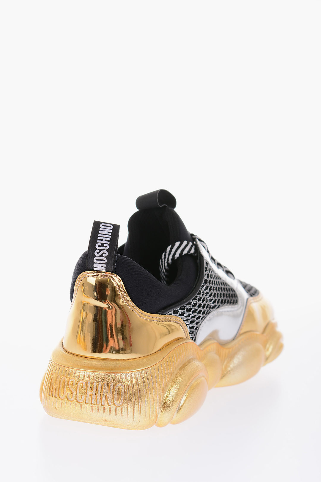 スニーカー MOSCHINO COUTURE Men Sneakers Gold MM15012G1I105 00A Moschino Men's shoes Logo Metal Gold lettering white