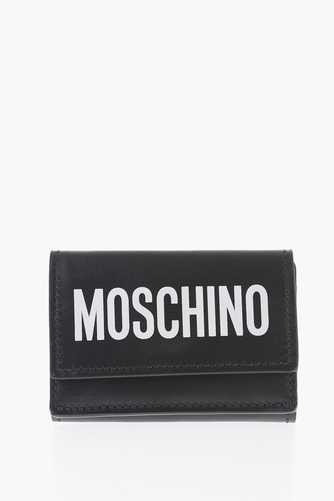 Moschino COUTURE! Mini Leather Wallet with Printed Logo
