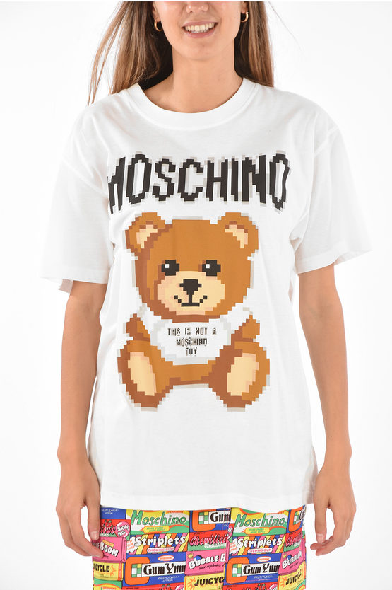 Moschino COUTURE! Pixel Printed TEDDY BEAR T-Shirt women