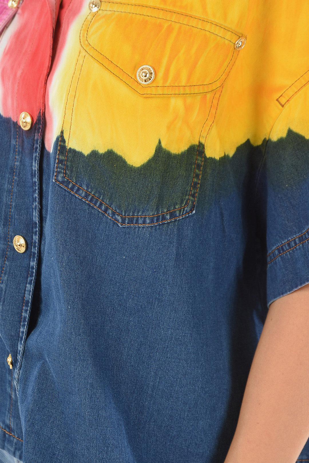 Versace Jeans Couture Tie-Dye Print Denim Shirt