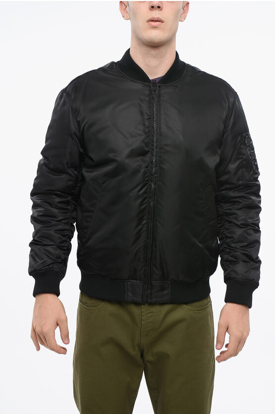 Moschino COUTURE! Solid Color Nylon SAME OLD CHIC Bomber Jacket