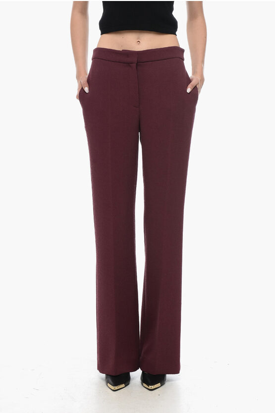 Shop Moschino Couture Textured Virgin Wool Pants With Straight-fit