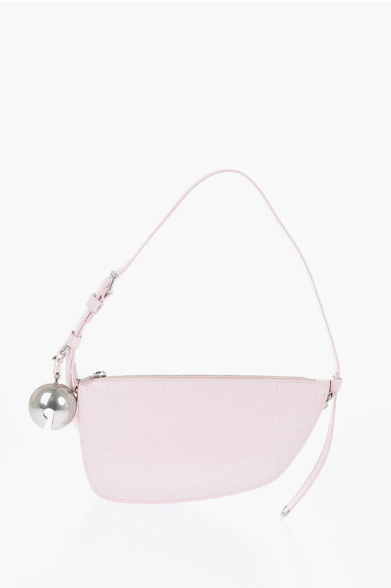 BURBERRY CRAKLE LEATHER SHIELD SLING SHOULDER BAG WITH MAXI CHARM