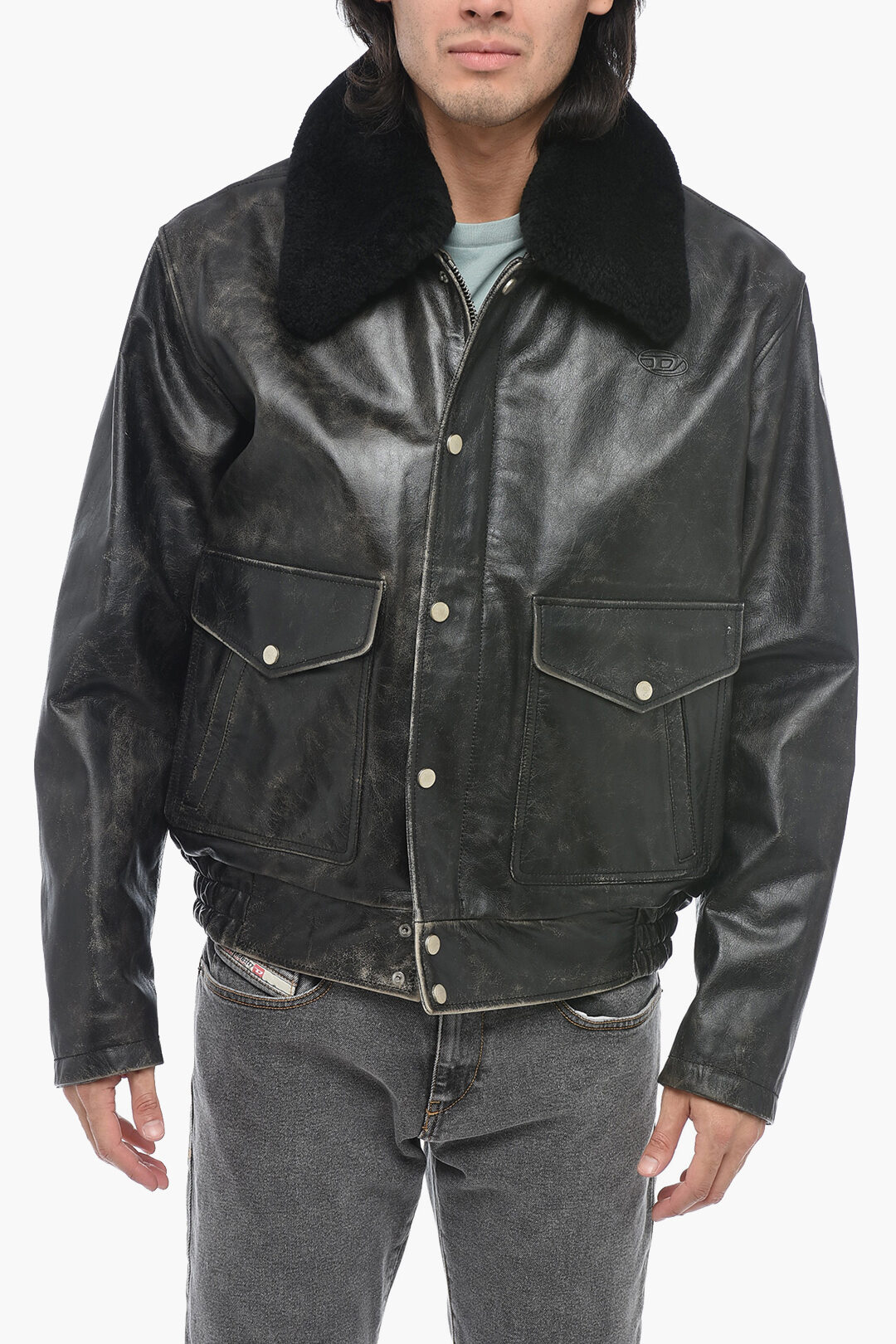 Diesel deals leather jacket