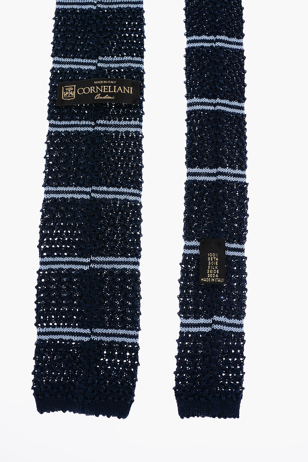 Corneliani Cravatta Crochet in Seta a Righe uomo - Outlet
