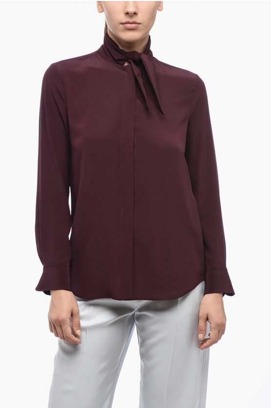 Chloé Crepe-de-chine Silk Shirt In Burgundy