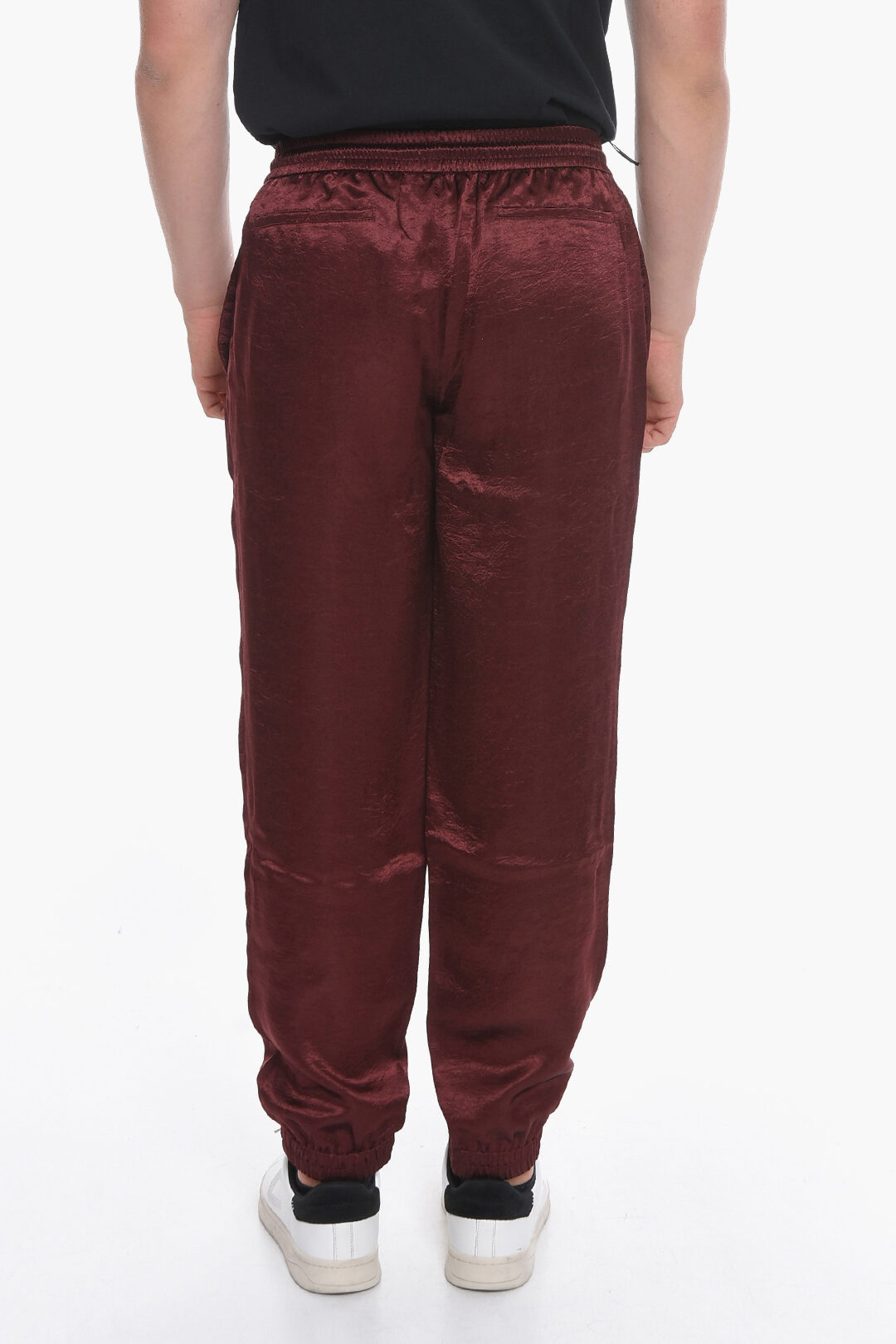 【送料&関税込】Saint Laurent Satin Joggers Saint Laurent Satin Joggers Pants with Contrasting Trims men
