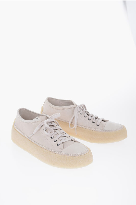 Clarks Crepe Sole Suede Caravan Low-top Trainers In White