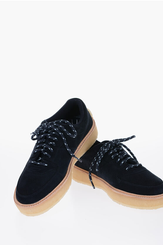 Clarks Crepe Sole Suede Sandford Low-top Trainers In Black