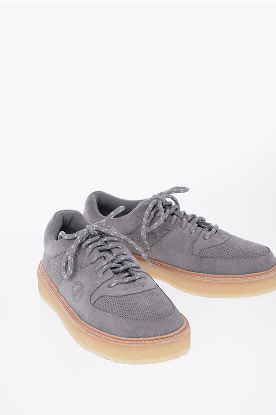 Clarks Crepe Sole Suede Sandford Low-top Sneakers In Gray