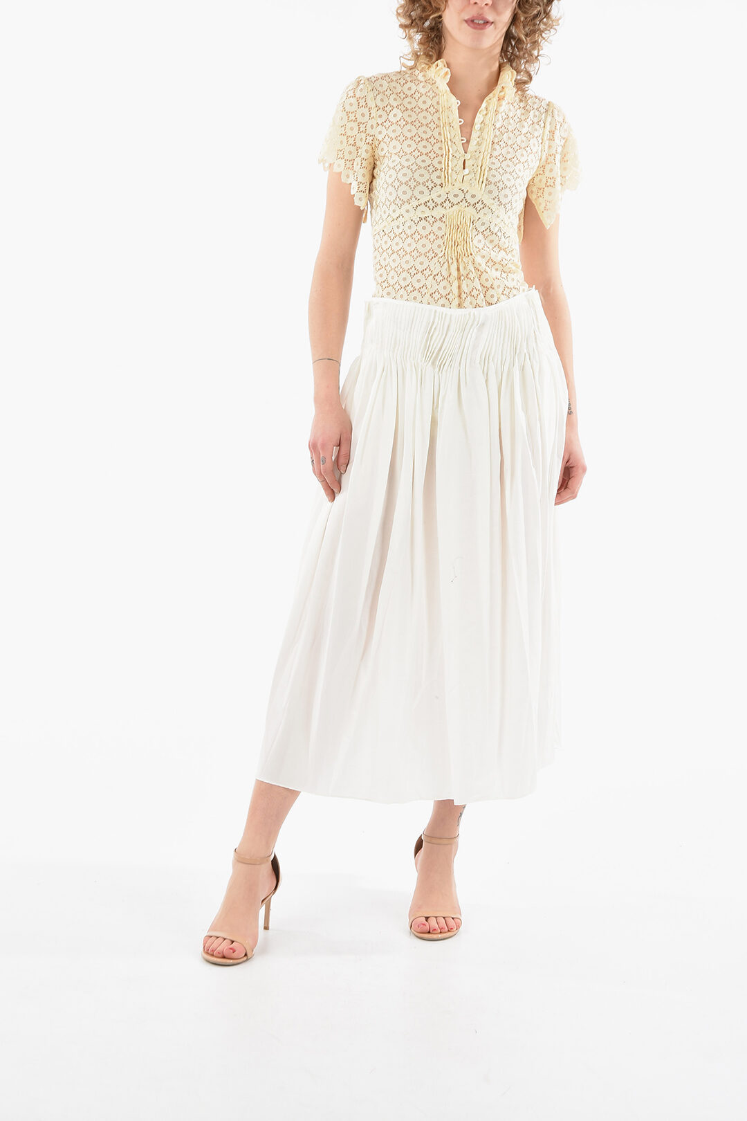 The Row Creped Cotton poplin RUTH Pleated Midi Skirt damen