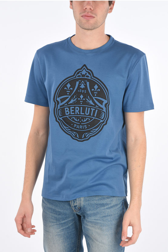 Berluti crest embroidered t-shirt men - Glamood Outlet