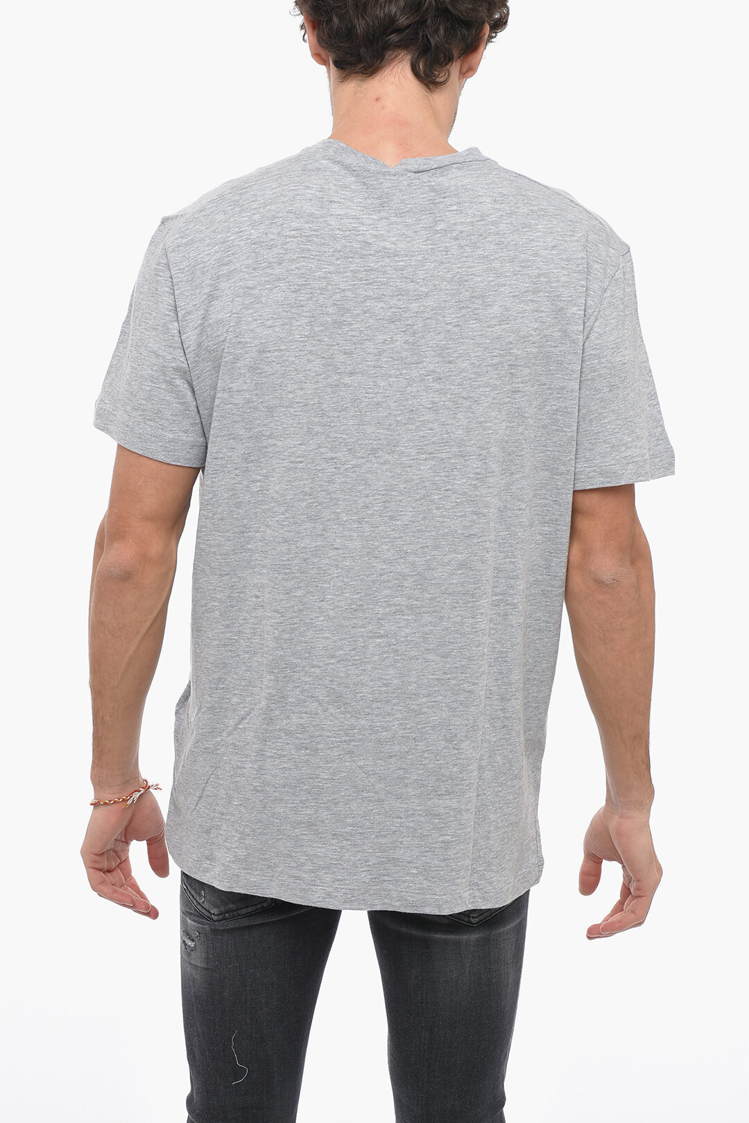 【関税&送料込】Dsquared2 Dsquared2 Bros Cotton Blend T-Shir Dsqaured2 cotton T-shirt with rubberized print for men