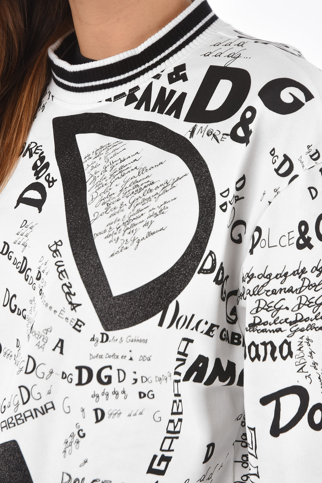 Dolce & Gabbana Crew Neck All-Over Logo and Monogram Printed Dolce & Gabbana Crew Neck All-Over Logo and Monogram Printed