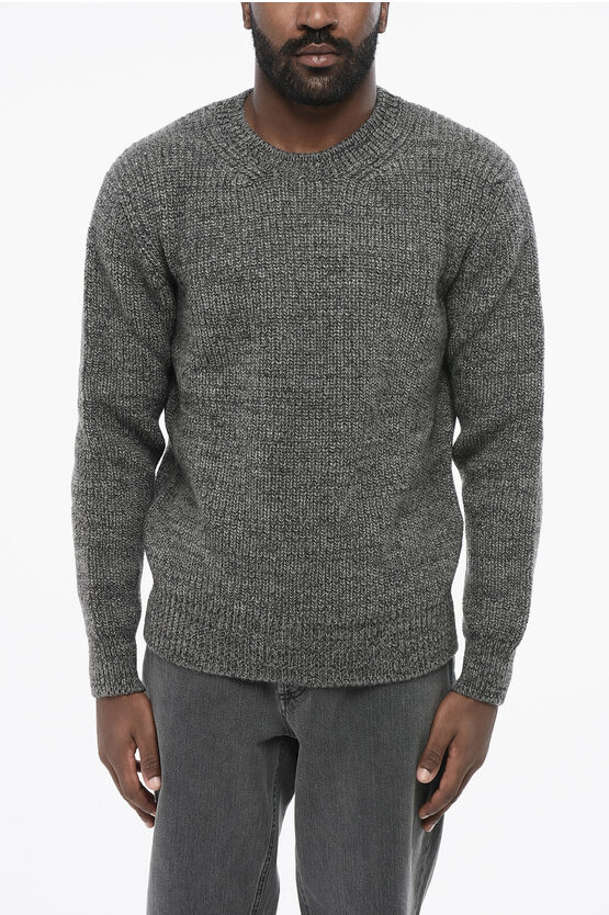 Altea Crew Neck Alpaca Blend Sweater In Gray