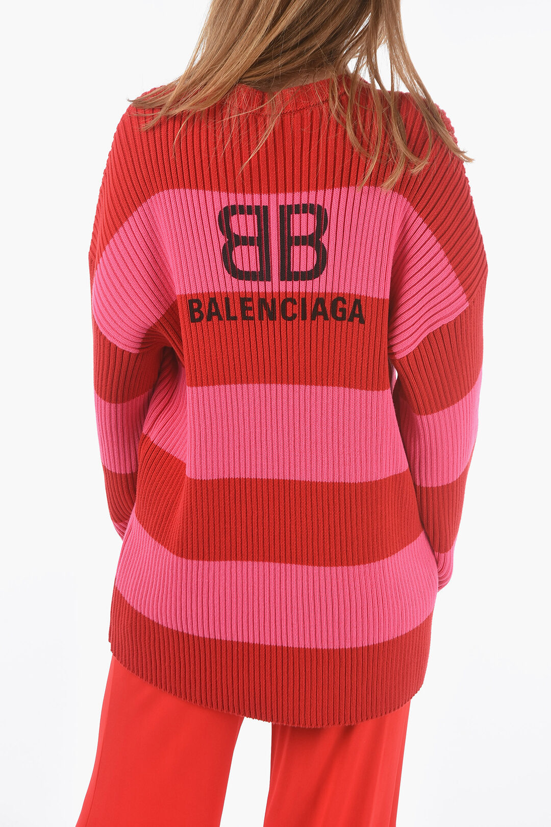 Balenciaga Crew Neck Awning Stripe Cotton UNISEX Pullover unisex men - Glamood Outlet