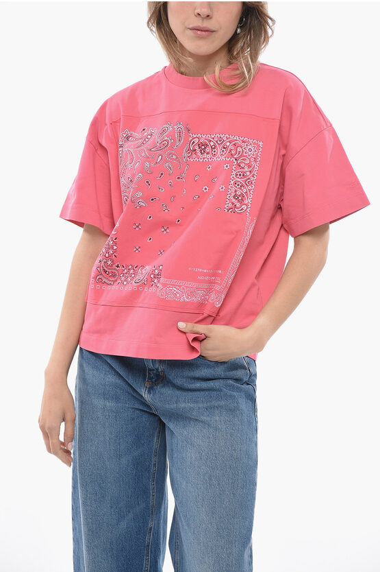 Shop Kenzo Crew Neck Bandana Cotton T-shirt