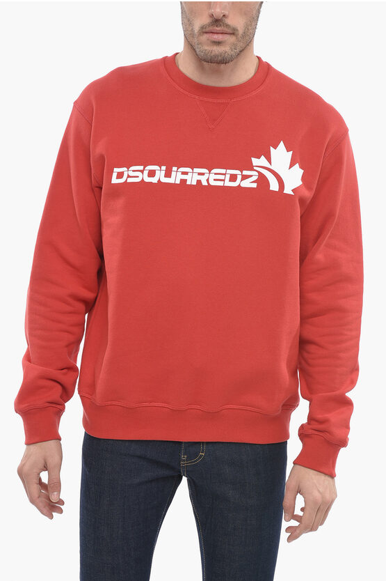 Dsquared2 Crew Neck Brushed Cotton Cool Fit Sweatshirt In Pink