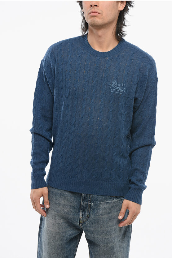 Crew Neck Cable Kni… - image