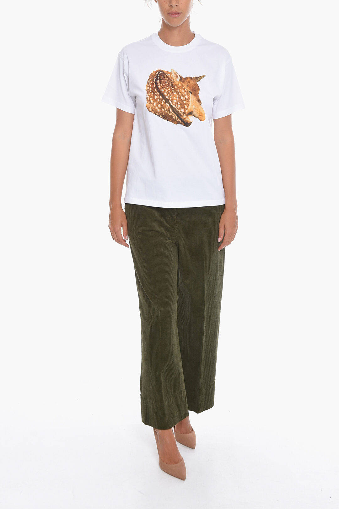 Burberry Crew Neck CARRICK DEER Printed T-Shirt women