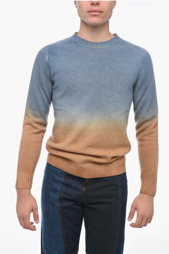 Altea Two-tone Virgin Wool And Cashmere Sweater In Blue