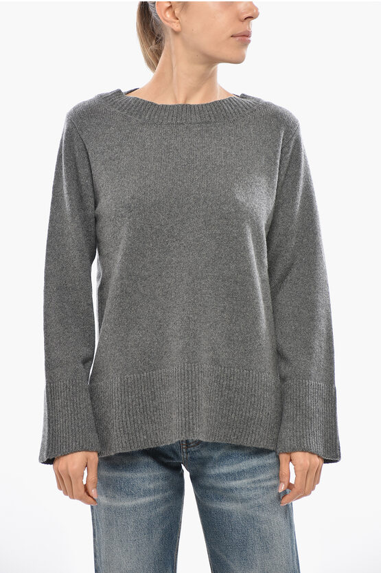 Malo Crew Neck Cashmere Blend Sweater In Gray
