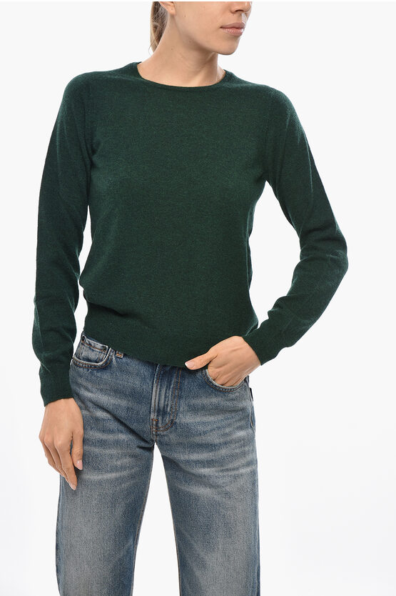 Malo Crew Neck Cashmere Blend Sweater In Green