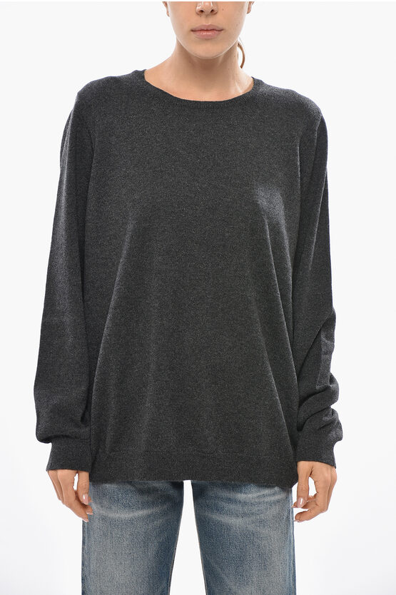 Malo Crew Neck Cashmere Blend Sweater In Black