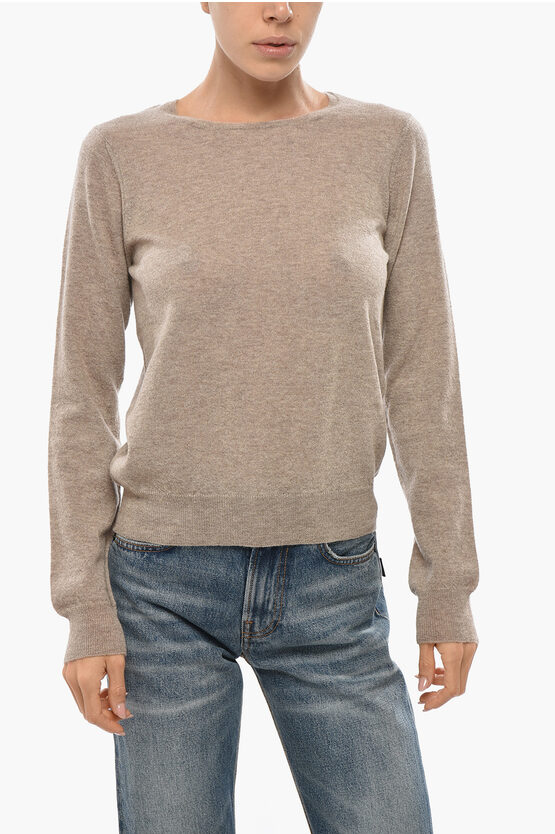 Malo Crew Neck Cashmere Blend Sweater In Neutral