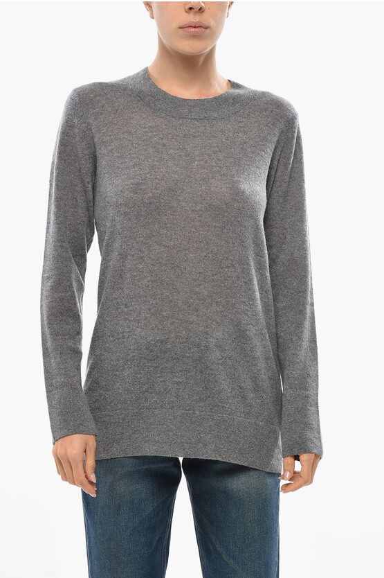 Malo Crew Neck Cashmere Blend Sweater In Gray