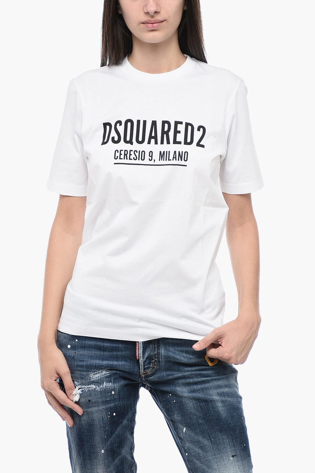 Shop the Trendy Men's DSquared2 Black Ceresio 9 White Logo T